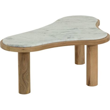 Table basse en bois de manguier et marbre Adler (1/5)