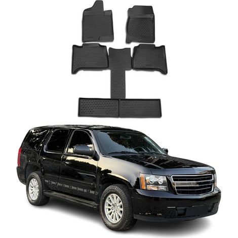 Tapis de sol pour Chevrolet Tahoe 2007-2014 7Places en caoutchouc TPE 3D Noir 6x (1/5)