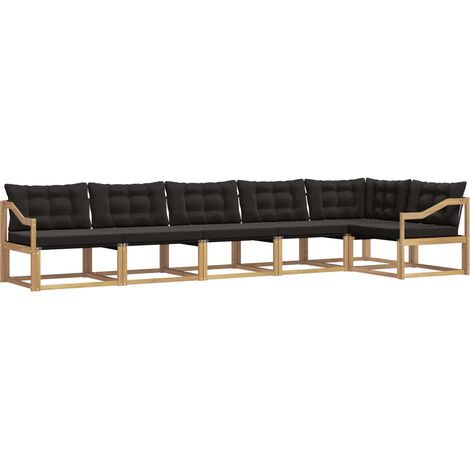 Set di divani da esterno con cuscino 6 pcs Bianco e Nero vidaXL (1/5)