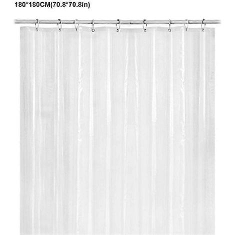 Wasserdichte, transparente Duschmatte aus PEVA mit beschwerten Magneten, schimmelresistent, feuchtigkeitsbeständiger Badschutz für das Badezimmer (1/5)