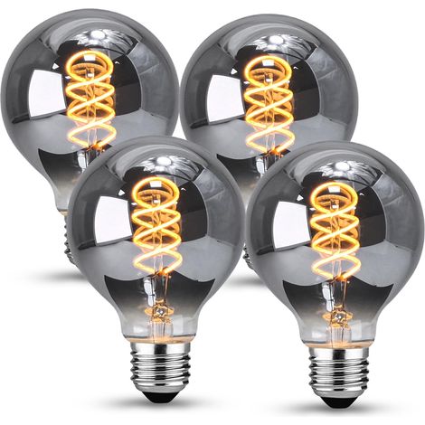 Ampoule LED E27 Vintage Edison 4 W Dimmable Blanc chaud G80 Gris Lot de 4 (1/4)