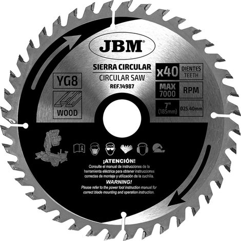 Lame de scie circulaire 40 dents, lame 185 mm À bois