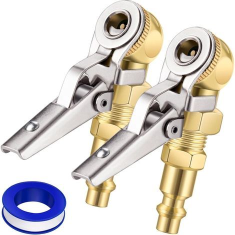 set of two enclosed pneumatic ball chucks – with locking clips – made of metal alloy – (1/5)