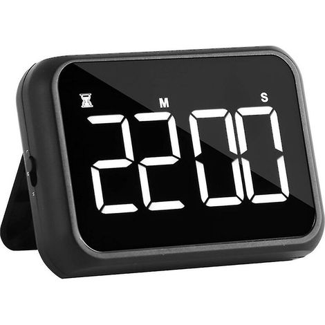 Digital kitchen timer, with LED display, 2 brightness, for cooking Black