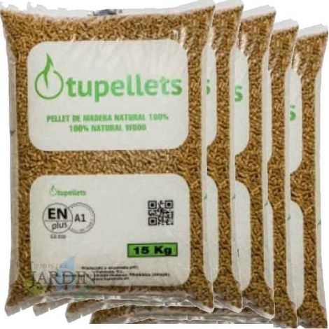 Suinga – Granulés de bois 100% naturels 75 Kg – Certifiés EN PLUS A1 – Cylindres de 6 mm – Fabriqué en Espagne pour chauffage efficace