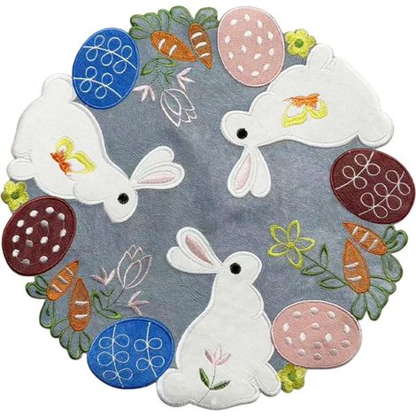 Placemat - Polyester - 35 cm x 35 cm - Pour Décoration De Table De Pâques Et Printemps - 1 Pièce (1/5)