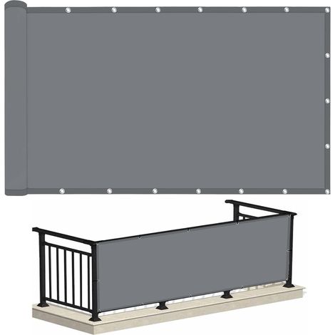 Voiles D'ombrage Imperméable, Voiles Ombrages Rectangulaire avec Oeillets et Cordons, UV Protection Voiles D'ombrage pour Patio Terrasse Jardin Balcon Extérieur, Gris Foncé-0.9x2m (1/5)