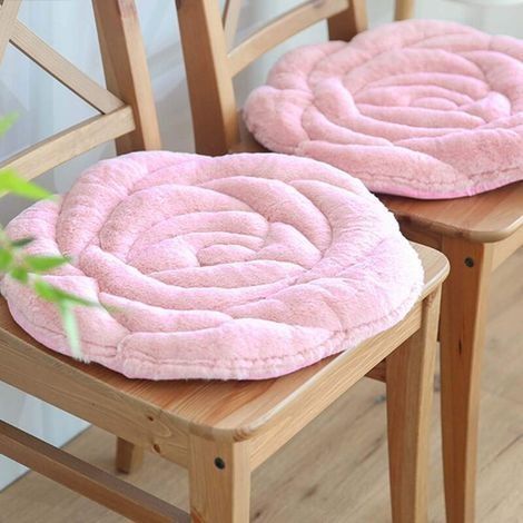 Galette de chaise épaisse 45x45cm – Confort en fausse fourrure – Rembourrage coton 4cm – Antidérapant pour intérieur et extérieur (1/4)