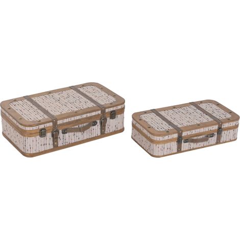Baul Set 2 Madera Poliester 62X36X18 Multicolor (1/5)