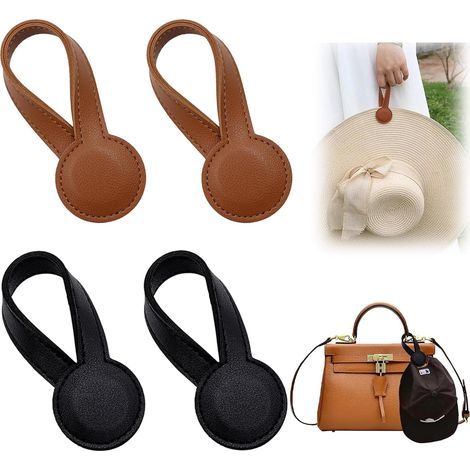Lot de 4 porte-serviettes magnétiques en cuir, porte-serviettes, clips magnétiques pour chapeau, voyage, sac à main, sac à dos, salle de bain, cuisine (1/5)