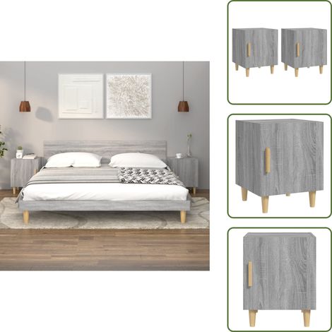 Nachttische 2 Stk. Grau Sonoma Holzwerkstoff - Nachttisch - Wohnzimmer Dekoration - Grau Sonoma - Holzwerkstoff - Beistelltisch