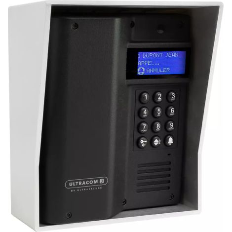 Platine de rue 600 mètres autonome sans-fil longue distance - UltraCOM3 NOIRE + visière argentée (1/5)