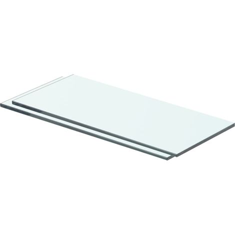 2 pcs Panneaux d'étagère, Tablettes Murale, Meubles de rangement Verre Transparent 40 x 12 cm MAE8787 (1/3)