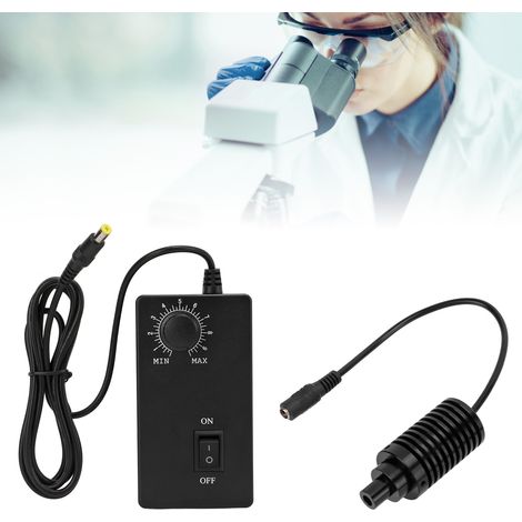 Projecteur LED pour microscope, source de lumière coaxiale, luminosité réglable AC100V-240V, Φ11mm, blanc standard européen. (1/5)