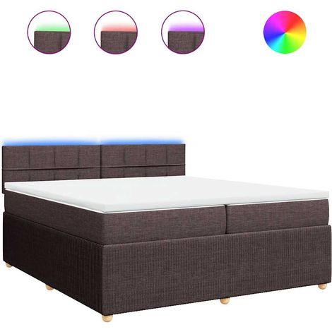Maison Exclusive - Giroletto a Molle con Materasso Marrone Scuro 200x200cm Tessuto