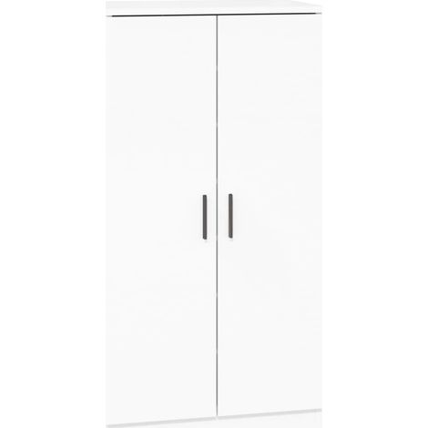 Armoire à chaussure  Meuble à chaussure Blanc brillant 55x35x108 cm Bois ingénierie