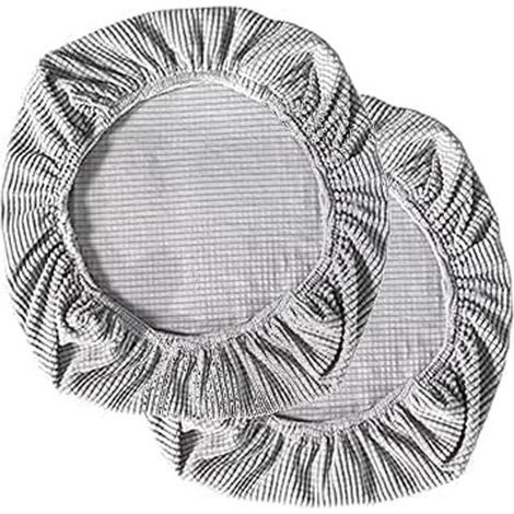 Housse élastique pour chaise de bureau - 2 pièces - Housses pour chaise - Bois lavable - Polyester - Amovible - Anti-poussière - Pour chaises de bureau, chaises pivotantes et fauteuils - 38-48 cm - Gr (1/5)