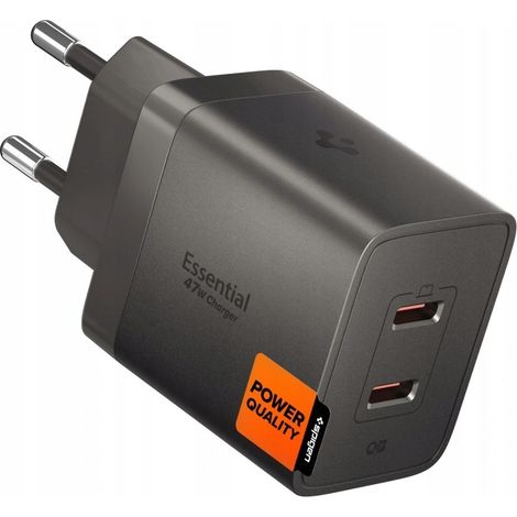 SPIGEN SCHNELL-WANDLADEGERÄT NETZTEIL 2 x USB-C TYP-C 47W 1 Stück. (1/2)