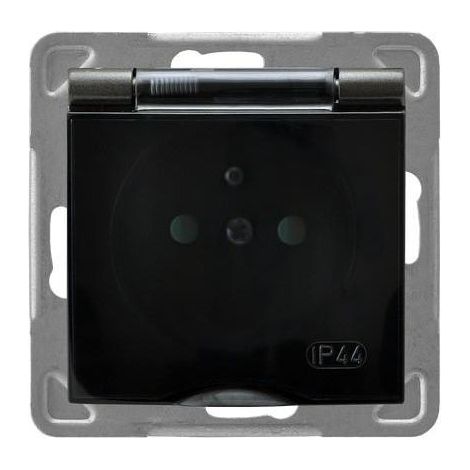 Presa a pressione antispruzzo con/senza IP44 con otturatori, copertura trasparente, antracite GPH-1YZP/m/50/d