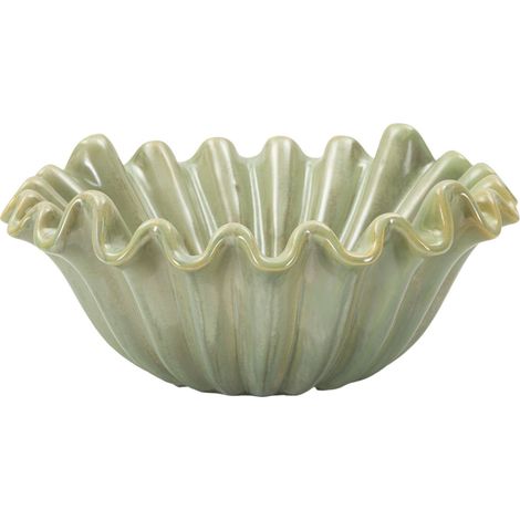 Ciotola Venice in ceramica verde salvia con bordo ondulato Ø 33 cm (1/5)