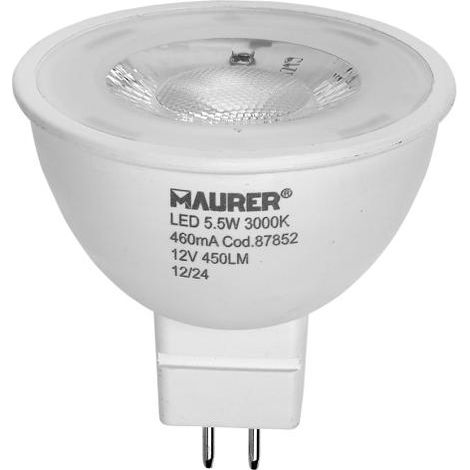 LAMPADA FARETTO LED TRASPARENTE MAURER GU5.3 12V 5,5W 450L 3000K CALDA