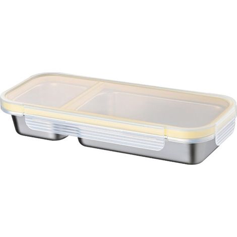 Contenitore per alimenti in acciaio inox con scomparti - Giallo 2
