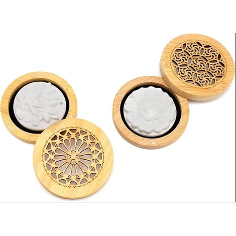 Diffuseur Huiles Essentielles Bois, Petit Galet Huile Essentielle avec Pierres D'aromathérapie, à Parfum en Plâtre pour Bureau, Convient le Salon (1/5)