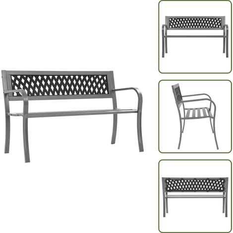 Seduta in plastica - vidaXL Panca da Giardino Nera 120 cm Acciaio - Panca nera