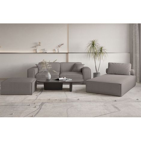 Polstermöbel Set 3-teilig CELES PREMIUM in Stoff Scala Taupe (1/5)