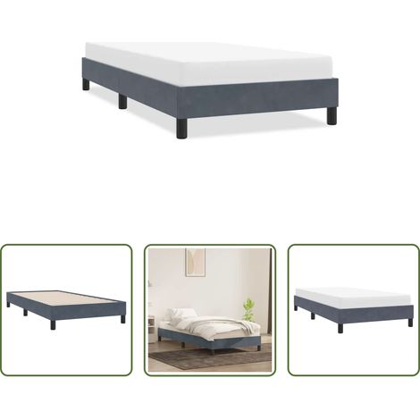Samt - Bettgestell ohne Matratze Dunkelgrau 100x220 cm Samt (1/5)