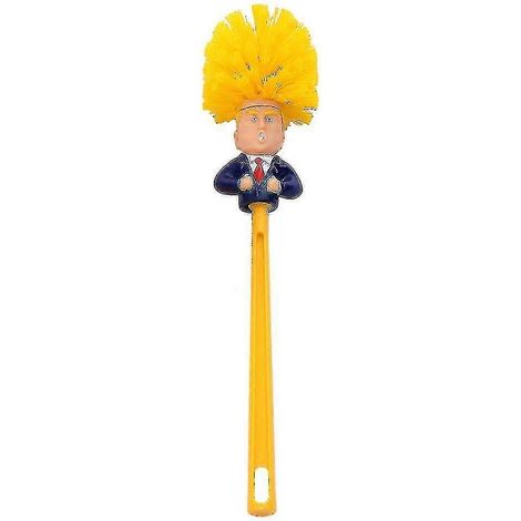Donald Trump Toilettenbürste, Reinigung und Spaß, mit Halter, ideal als Geschenk für Zuhause (Twlike, gelb).