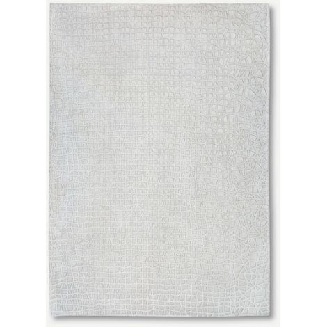 TRAMMEL DESIGN - TAPPETO STRUTTURATO - Prodotto in Belgio - Tessuto piatto jacquard meccanico - Rifinito a mano - Antiscivolo naturale - 100% poliestere - Bianco salice - 80 x 150 CM