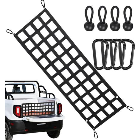Filet à bagages pour hayon - Filet de rangement élastique de qualité supérieure avec mousqueton, filet de rangement pour voiture, kayaks et M (1/5)
