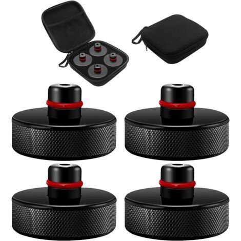 4 Pièces Jack Pad Bloc Compatible with Tesla Model 3/Y/S/X, Coussinet de Levage en Caoutchouc avec Mallette de Rangement, Tampon Cric, Patins de Levage pour Cric (1/5)