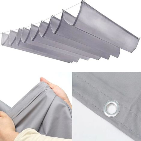 Voile d'ombrage rétractable avec œillets, 1 x 4 m, store ondulé sur mesure, imperméable, protection UV à 95 % et durable x 4 m (1/5)