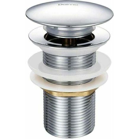Bonde Lavabo Pop-up - Laiton Chromé - Raccord G 1-1/4 - Pour Évier Sans Trop-Plein - 1 Pièce