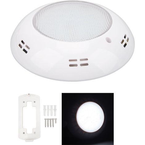 Ortviai Projecteur LED pour piscine 18 W, étanche IP68, 12 V CA, blanc, diamètre 23 cm, en ABS/PC