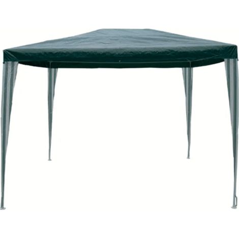 GAZEBO 3X4 MT SMONTABILE METALLO POLIETILENE GIARDINO ESTERNO VERDE BIANCO