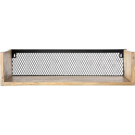 Mensola murale industriale in lengo di mango e metallo 60 cm RACK