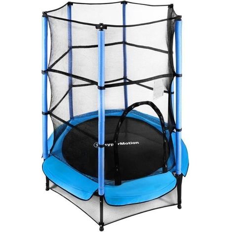 Trampoline enfant avec filet - Ouverture zippée - Bleu - Ø 140 cm
