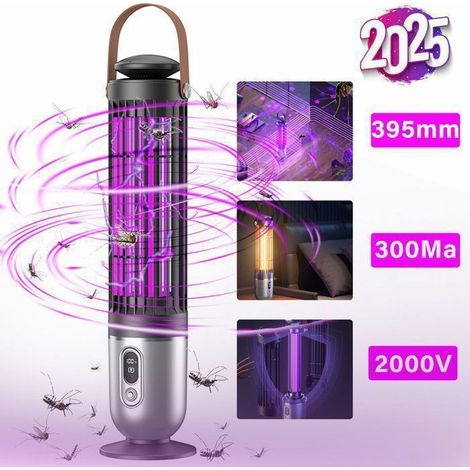 Lampe Anti Moustique 2000V UV Tueur d'Insectes électrique Répulsif Efficace, Convient pour intérieur et extérieur Portée 100m² (1/5)