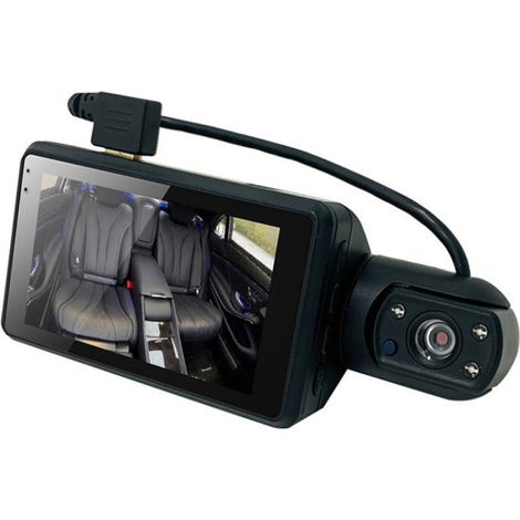 1080p DVR Dashcam mit zwei Front- und Innenkameras, 3-Zoll-IPS-Bildschirm, Nachtsicht, 170°-Weitwinkel, G-Sensor und Loop-Aufnahme für das Parken. (1/5)