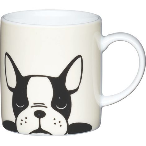 Kitchen Craft Tazza da caffè 80Ml Porcelain French Bulldog, White