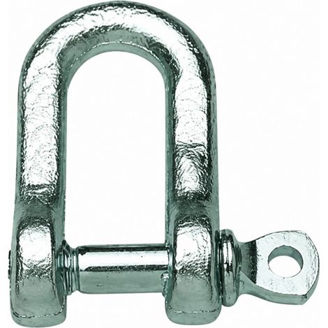 Gerader Schäkel mit Augenhaken aus verzinktem Stahl, ø 13mm L. 30mm, 1 Stück.