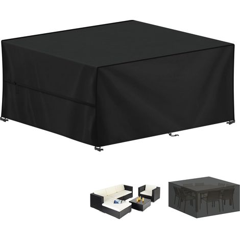 Housse pour Mobilier de Jardin, 420D Oxford Bâche Table de Jardin Imperméable Housse Table Jardin Bache de Protection Exterieur Salon de Jardin pour Table, Chaise et Canapé, 250x200x80cm (1/5)