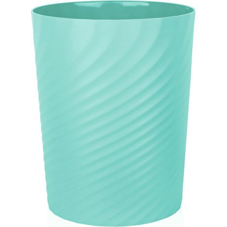 Poubelle en Plastique 12L Bleu Menthe Design Compact Résistante aux Chocs Facile à Nettoyer pour Cuisine Bureau Chambre (1/5)