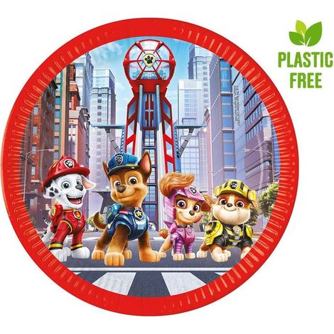 Targhette a forma di zampa PATROL The Movie Party, 23 cm, 8 pezzi