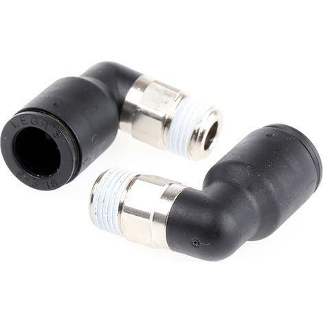 Adaptateur fileté coudé Legris LF3000 vers Enfichable, 8 mm R 1/8 Mâle ( Prix pour Paquet de 5 )
