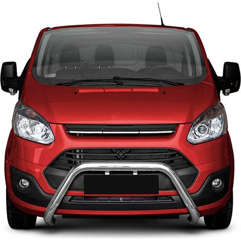 Pare-Buffle Avant Pour Ford Transit Custom 2012-2018 en Acier Inox Argent (1/5)