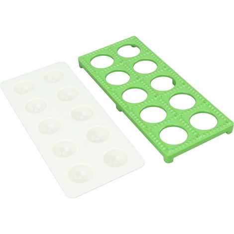Ravioli-Presse mit 10 Löchern, aus robustem ABS-Eisen, quadratisch, für die Zubereitung von Teigtaschen zu Hause, grün (1/5)